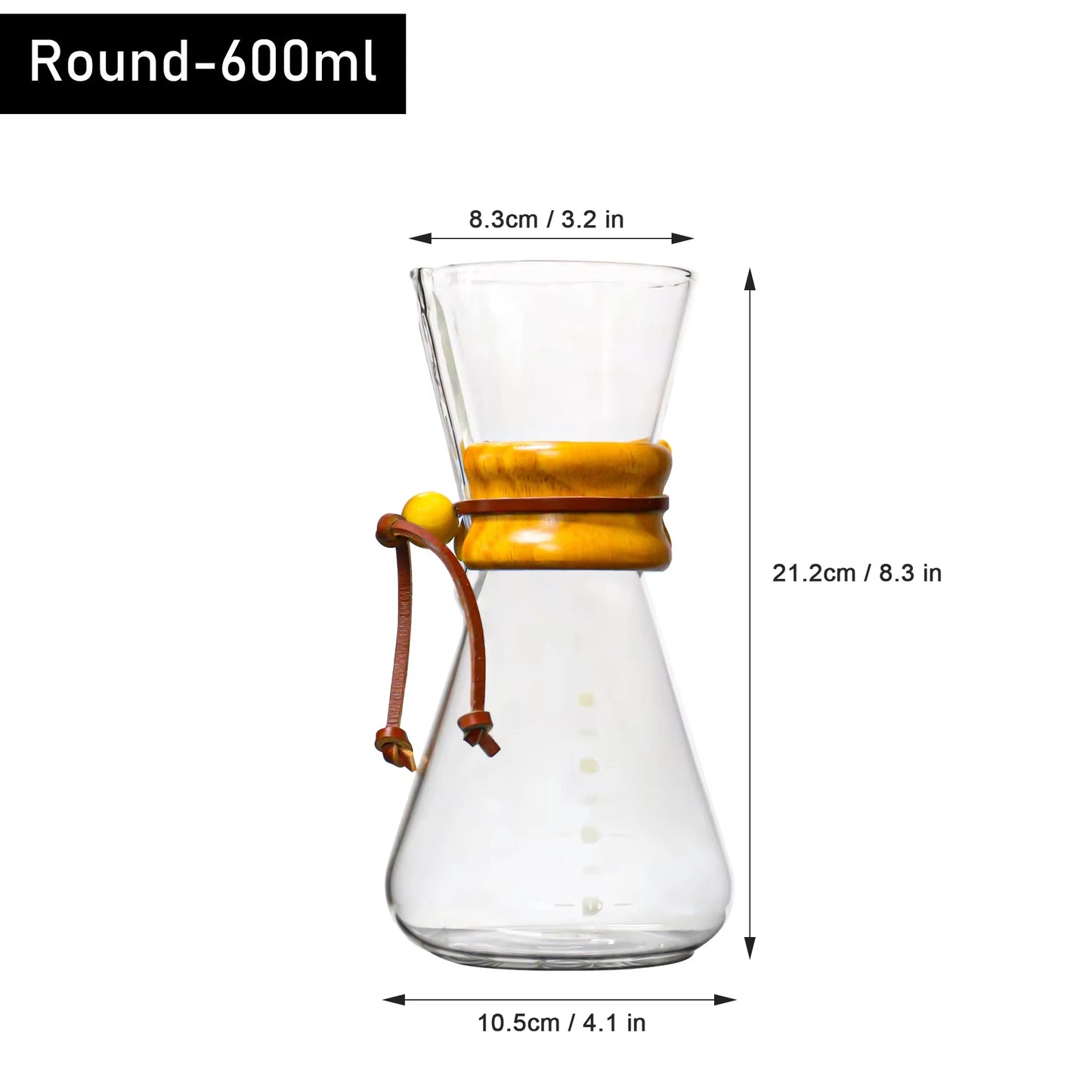 Glass Coffee Pot Drip Brewing Chemex Cafetera 400M/600ML Hand Brewed Coffee Filter Cup Pour Over Coffee Maker For Home Office
