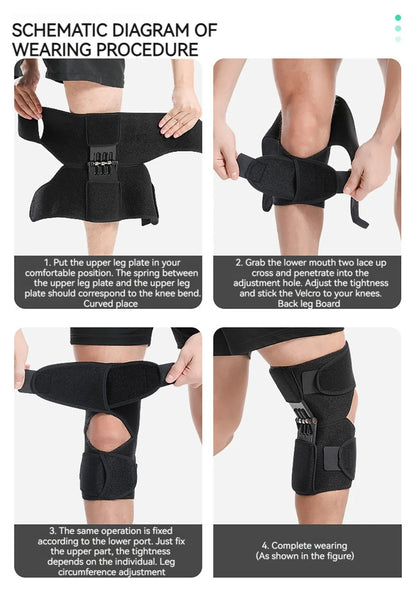 GOBYGO 1Pcs Adjustable Knee Booster Knee Brace For Patella Immobilization Squatting Knee Protector Outdoor Mountaineering Unisex