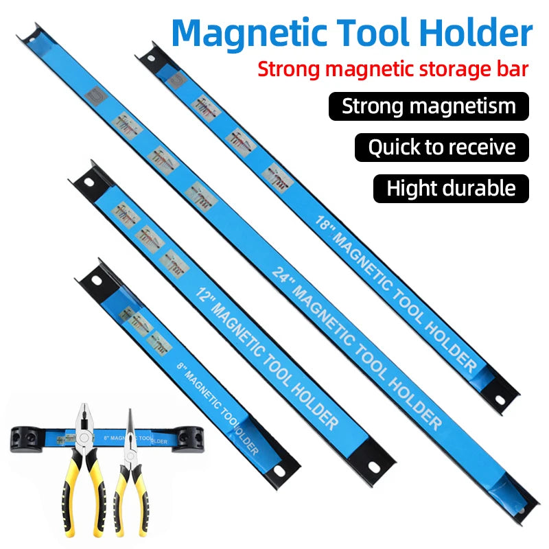Magnetic Tool Holder Heavy-duty Magnet Tool Bar Long Strip Garage Workshops Hardware Storage Metal Organizer Rack For Workbench