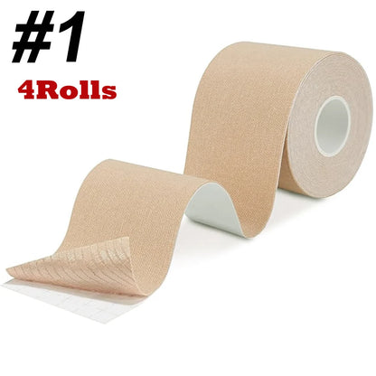 4 Roll Kinesiology Tape,5cm x 5m Waterproof Athletic Tape,Uncut Kinetic Tape,Elastic Muscle Tape,Sports Tape,Knee Tape