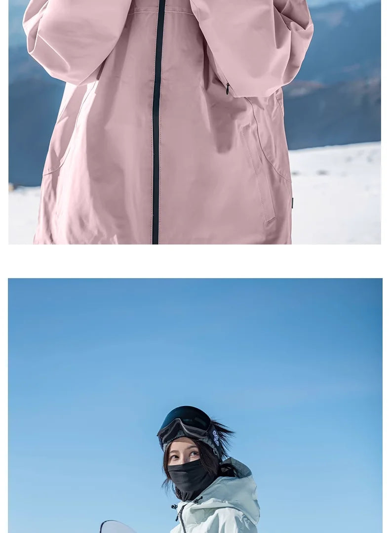 John snow 2024 New Male female couple Single and double board Ski suit set Loose type waterproof keep warm Ski pants ski jackets