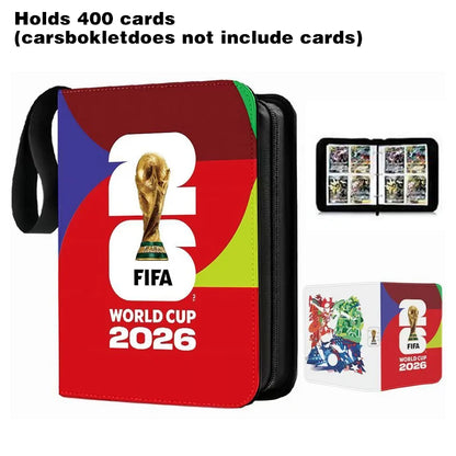 2026 World Cup Football Star Ronaldo Messi Mbappé 400/900pcs Album Book Folder Card Slots Collections Zipper Card Binder Holder