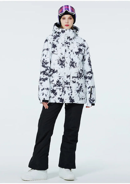 New Fashion Letter Women Ski Suit Winter Windproof Waterproof Snowboarding Jacket and Pants Snow Walking Clothes Female Snowsuit