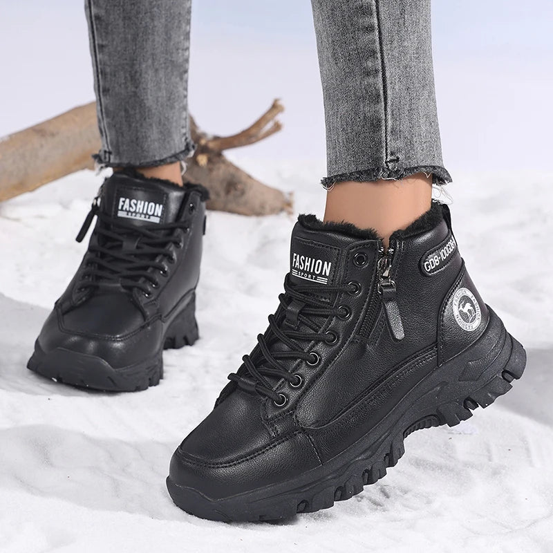 TUINANLE Women Shoes Winter Plush Keep Warm Platform Snow Shoes Female Non Slip Outdoor Waterproof Walking Sneakers Zapatillas
