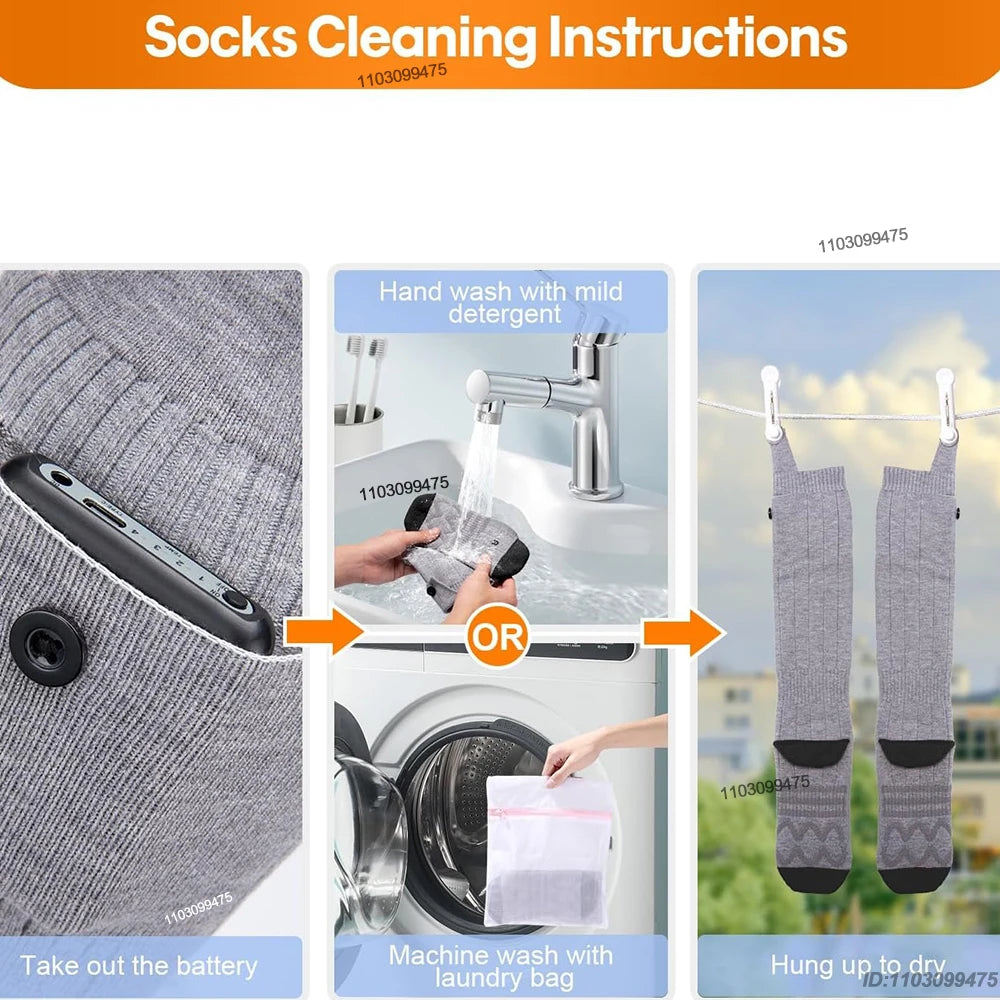 New Heated Socks for Men Women Rechargeable 6000mah Battery Electric Socks Winter Foot Warmer Outdoor Skiing Hunting Fishing