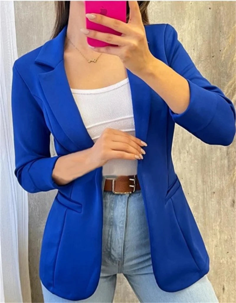 Elegant Corset Suit Blazer Top for Women Collar Open Front Jacket Coat