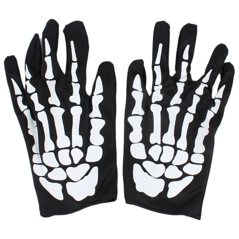 Halloween Scary Skeleton Ghost Cosplay Costume Masks Gloves Costume Suit Masquerade Carnival Horror Clothes for Adults Kids