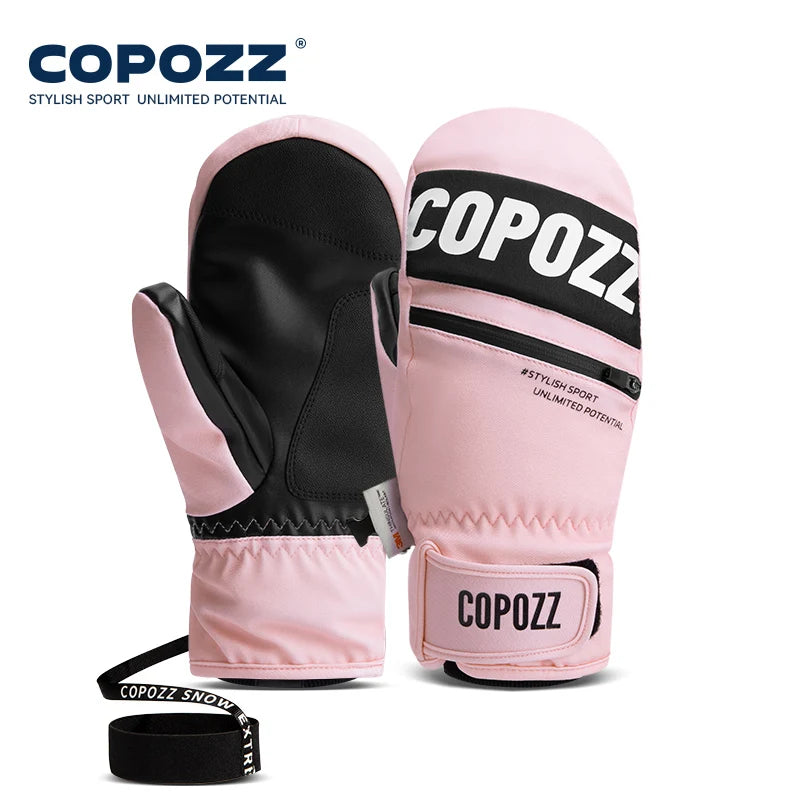 COPOZZ New Upgrade Thicken Ski Gloves Winter Men Women 3M Thinsulate Thermal Snowboard Gloves Waterproof Warm Mittens Ski Gloves