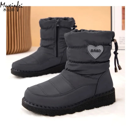 Women's Thickened Waterproof Winter Snow Boots Warm Velvet High Top Ankle Boots NonSlip Daily All Purpose Comfy Cotton Shoes
