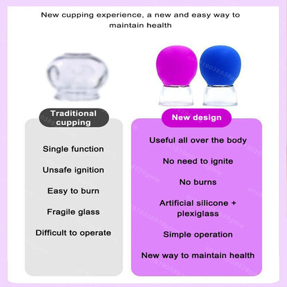 Silicone Cupping Massage Cup Body Face Neck Eye Massager Vacuum Body Facial Care Facial Steaming Pore Cleaner Tool Skin Care