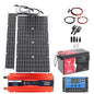 2000W Off-Grid Solar Complete Kit Power 100A Controller,110V 220V Inverter&10AH 30AH LiFePO4 Battery for Home/RV/Camping