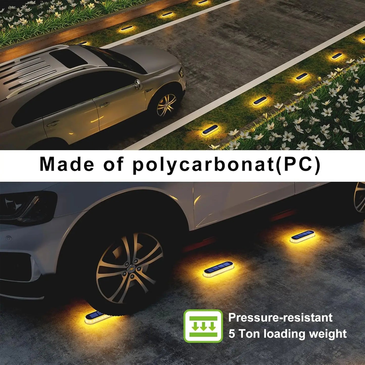Solar Deck Lights 4 Counts Outdoor Step Lights Waterproof IP68 Led Solar Garden Lights for Stairs Fence Yard Patio Pathway