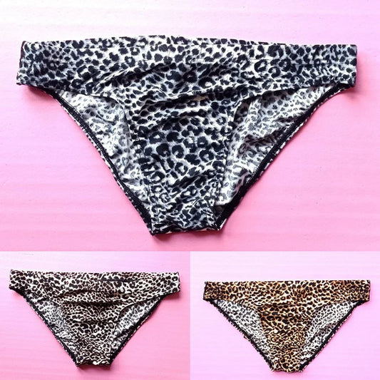 Men's Panties Leopard Printed Bikini G-String Low Waist Briefs Soft Pouch Temptation Lingerie Underwear Seamless Underpants