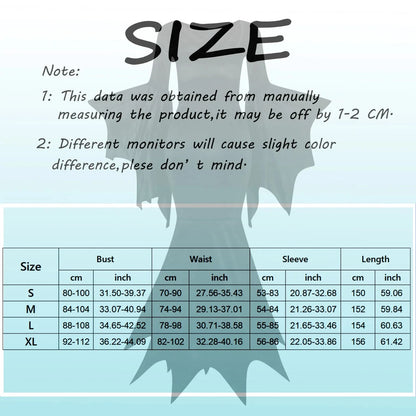 Witchy Costume Morticia Addams Long Train Dress Halloween Terror Dark Outfit Gothic Gown Robe Bat Sleeve Horror For Adult
