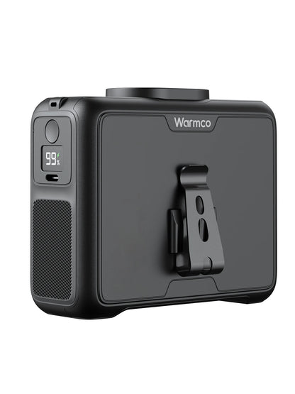 Warmco 20000mAh Portable Neck Waist Fan 72H Battery 4Speeds 15000RPM Clip On Wearable Belt Cooling Fan LED Flashlight Power Bank