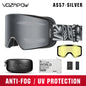Vozapow Ski Goggles Magnetic Double Layer Anti Fog Professional Skiing Mask Men Women Super View Snowboard UV400 Snow Sunglasses