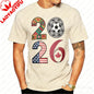 2026 USA Canada Mexico Soccer T-Shirt Cotton Shirt Tribal & Flag Graphic Tee, Ideal Gift for North American Football Enthusiasts