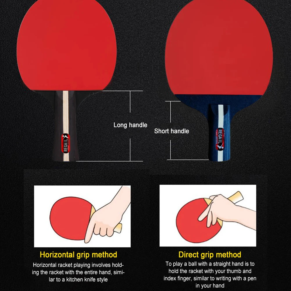 Professional Table Tennis Racket Set with 2 Paddles And 3 Balls - Includes Storage Bag Ping Pong Kit for Sports Enthusiasts