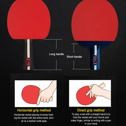 Professional Table Tennis Racket Set with 2 Paddles And 3 Balls - Includes Storage Bag Ping Pong Kit for Sports Enthusiasts