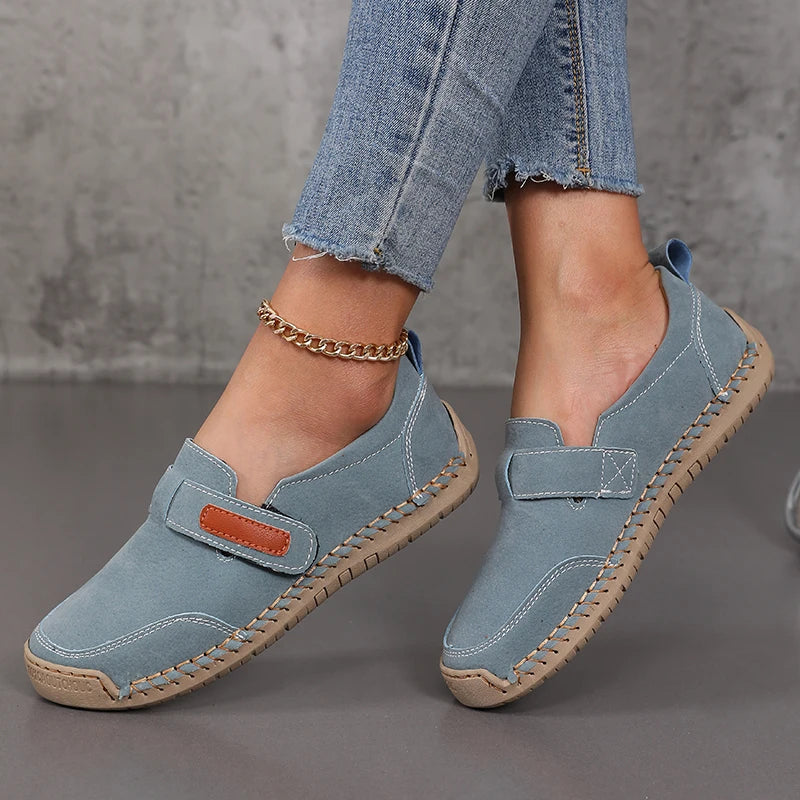 Handmade Leather Women Shoes Casual Comfortable Slip on Loafers Women Leather Shoes Moccasins Walking Shoes Summer Direct Sales