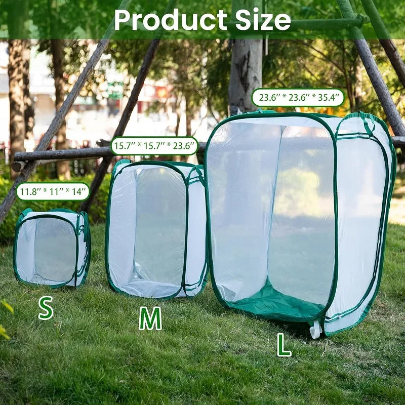 S - M - L Butterfly Habitat Outdoor Mesh Plant Enclosure Folding Insect Cage Insect Proof Net Monarch Insect Terrarium Pop-up