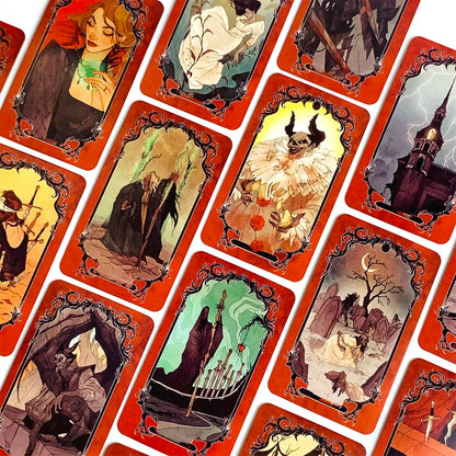 Hot-selling Tarot Deck A 78 Cards Family Gathering Cards Game Fortune Divination Board Game , Halloween and Christmas Gifts