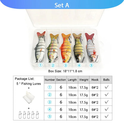 VTAVTA 5pcs Fishing Lures Set Wobblers Crankbaits Fishing Box For Wobblers Swimbait Artificial Bait Kit Hard Lure Fishing Tackle