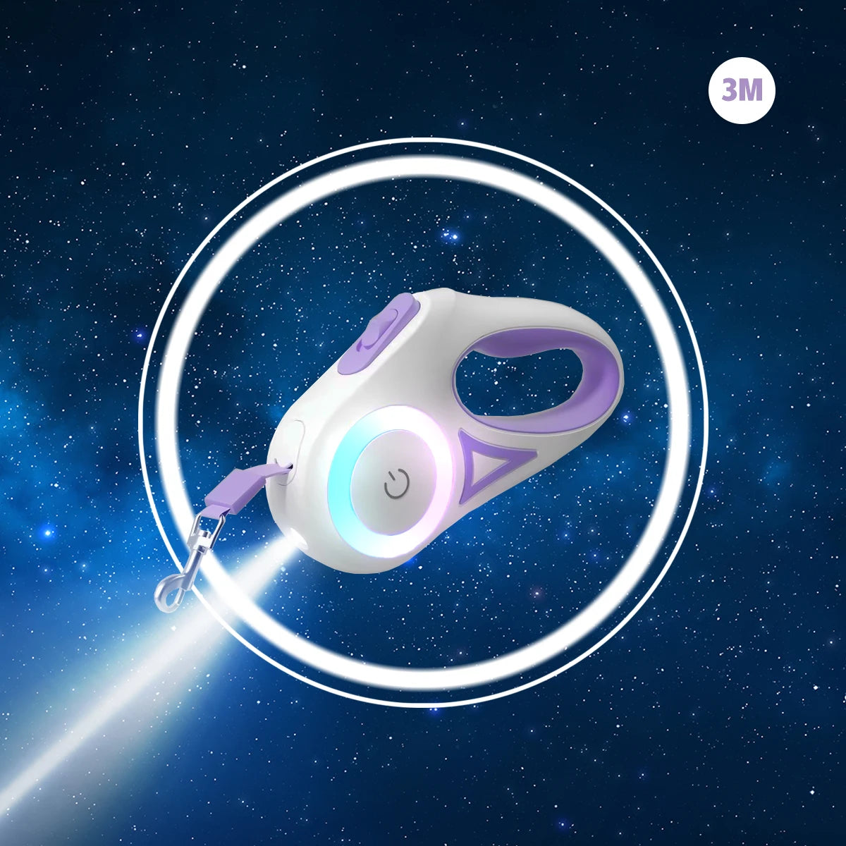 LED Light Retractable Dog Leash