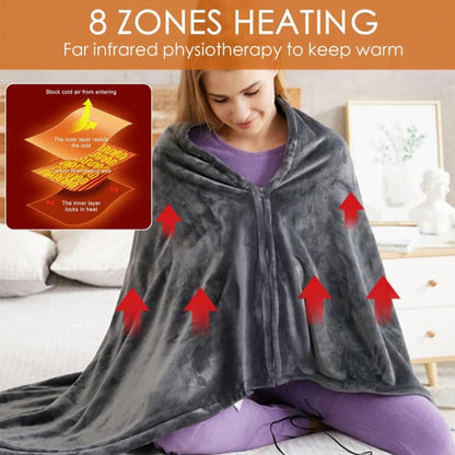 Office Wearable USB Electric Heated Blanket Washable Body Warmer Blanket Home 5v 3 Heated Level Throw Blanket 9 Heated Areas