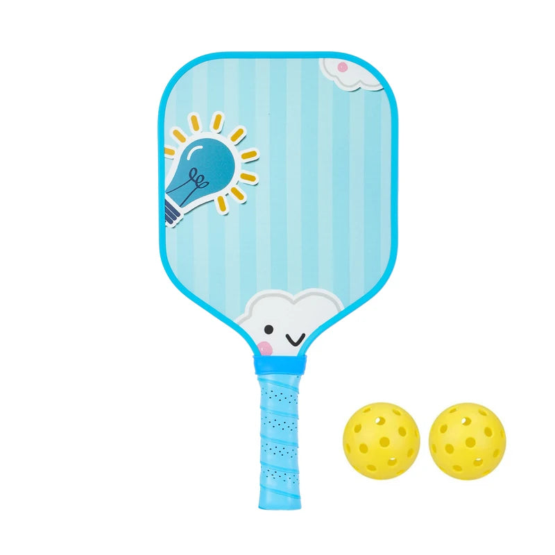 Kids Pickleball Paddles Cute with Small Grip Lightweight Pickleball Rackets Honeycomb Core Fiberglass Set for Children