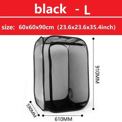 S - M - L Butterfly Habitat Outdoor Mesh Plant Enclosure Folding Insect Cage Insect Proof Net Monarch Insect Terrarium Pop-up