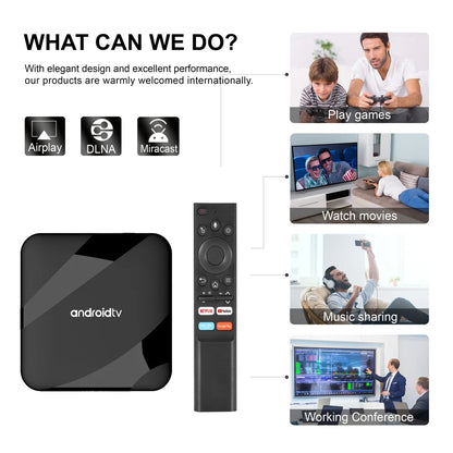 Android 14 TV Box Bluetooth 5.2 ATV 8K 4K Set Top Box 4GB 64GB AV1 S905W2 Quad Core 2.4G&5G Dual WIFI Voice Remote Media PlayerStreaming & Home Media PlayersGoWisse.com
