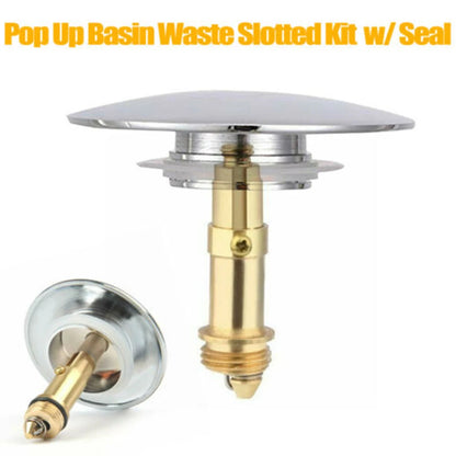 Brass Chrome Pop Up Basin Waste Drain Filter Bathroom Sink Push Button Click Clack Plug Hair Catcher Bathtub Drain Stopper