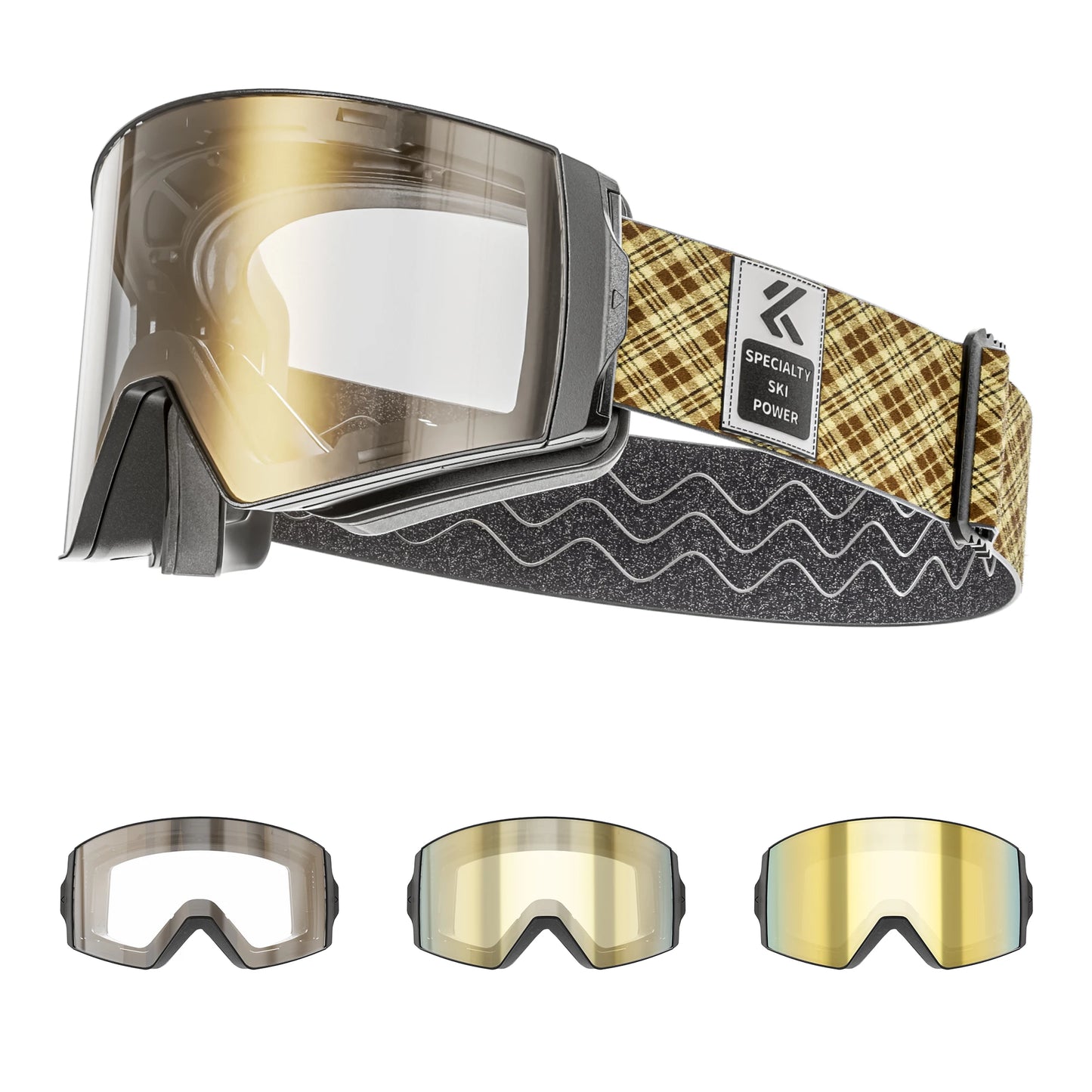 Kapvoe Photochromic Ski Goggles Magnetic Anti-Fog Lenses UV400 Protection Men Women Ski Goggles Winter Sports Eyewear