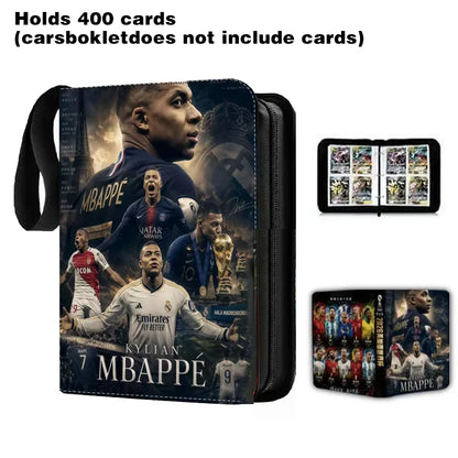 2026 World Cup Football Star Ronaldo Messi Mbappé 400/900pcs Album Book Folder Card Slots Collections Zipper Card Binder Holder