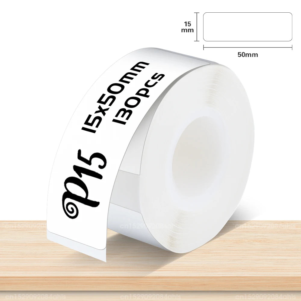 P15 Label Paper Roll White Adhesive Sticker for Marklife P15 P12 Q30 Q30S Label Printer 15*30mm 15*50mm Transparent Label Tape