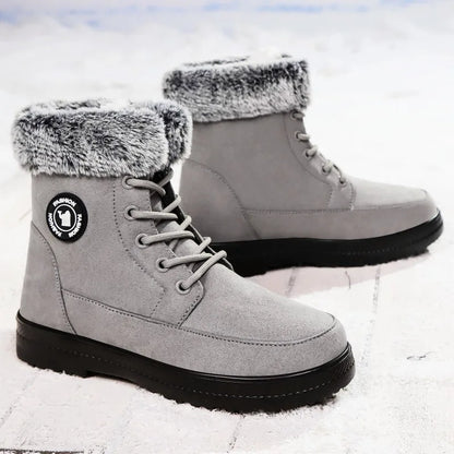 Winter New Women's Thick Plush Cotton Boots and Mid Top Warm Snow Boots Are Fashionable  Trendy  and Upgraded for Warmth
