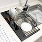 Kitchen Rolling Dish Drainer Roll Up Dish Drying Rack Over The Sink kitchen accessories,storage organization Foldable bowl shelf