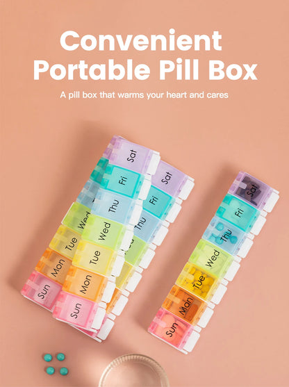 7 Days Weekly Pillbox Tablet Holder Medicine Storage Case Drug Container Pill Box Tablet Storage Box Organizer 7 Cells Pill Case