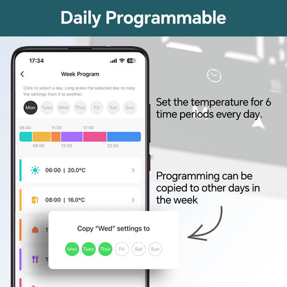 Beok Tuya Thermostat Heating Wifi Smart Battery or USB Powered Boiler Thermoregulator for Alexa,Google Home,Alice