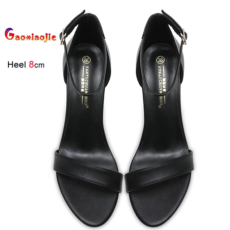 Summer Women's Sandals Solid Color Simple Fashion Buckle Comfortable Casual Sandals Shoes Sexy Elegant Banquet Party High Heels