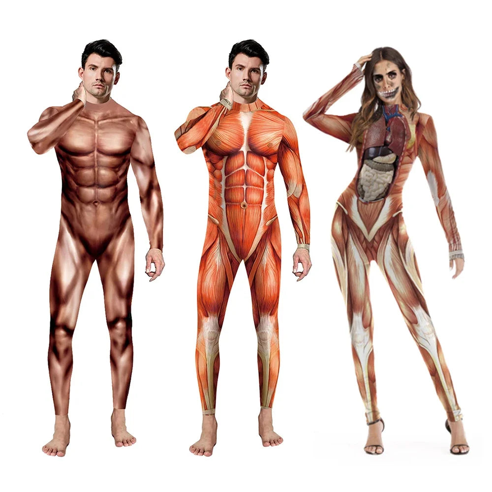 Women's Halloween Horror Role Bloodstained Jumpsuit Scary Cosplay Costume Bodysuit Uniform for Party