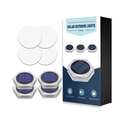 Blue Solar powered Outdoor LED Garden Lights Auto On/Off Waterproof IP68 Step Railing Stairs Yard Patio Pathway Driveway Light