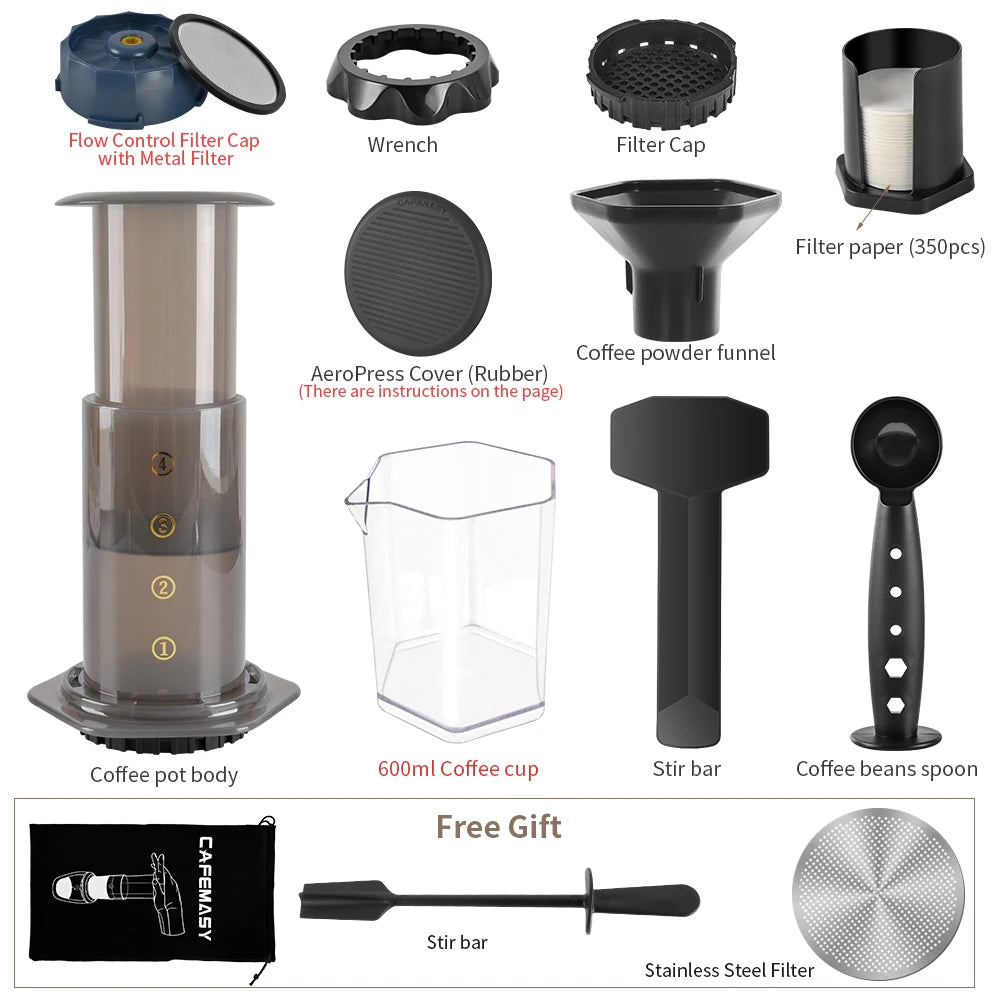 New 250ml Espresso Coffee Maker Machine Portable Cafe French Press Coffee Pot With Filter Paper Kit Bar Set For AeroPres