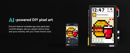 Divoom Times Frame Smart HD Screen | 10.1" DIY Digital Clock | Crypto Stocks Weather Calendar | Tech Gift Desk SetupPicture FramesGoWisse.com