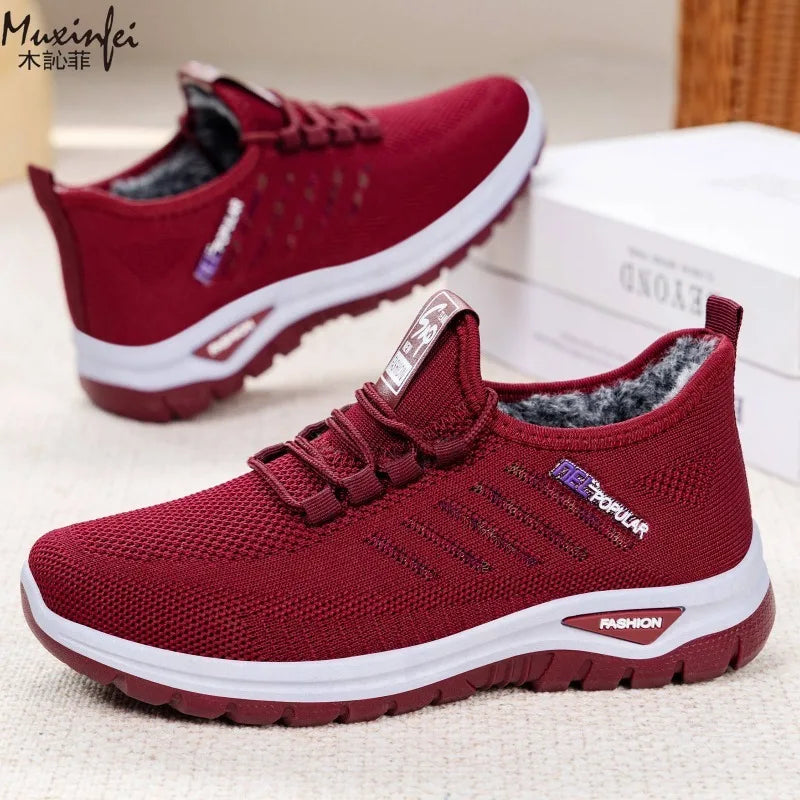 2025 Cotton Shoes for Women's Winter New Style Plush Thick Straps Versatile Cotton Boots Anti Slip Comfortable Plus Size 36-43