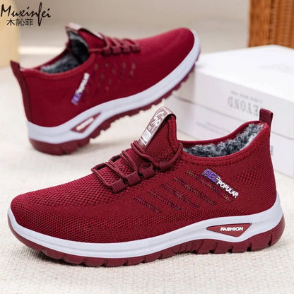 2025 Cotton Shoes for Women's Winter New Style Plush Thick Straps Versatile Cotton Boots Anti Slip Comfortable Plus Size 36-43