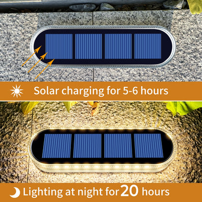 Solar Deck Lights 4 Counts Outdoor Step Lights Waterproof IP68 Led Solar Garden Lights for Stairs Fence Yard Patio Pathway