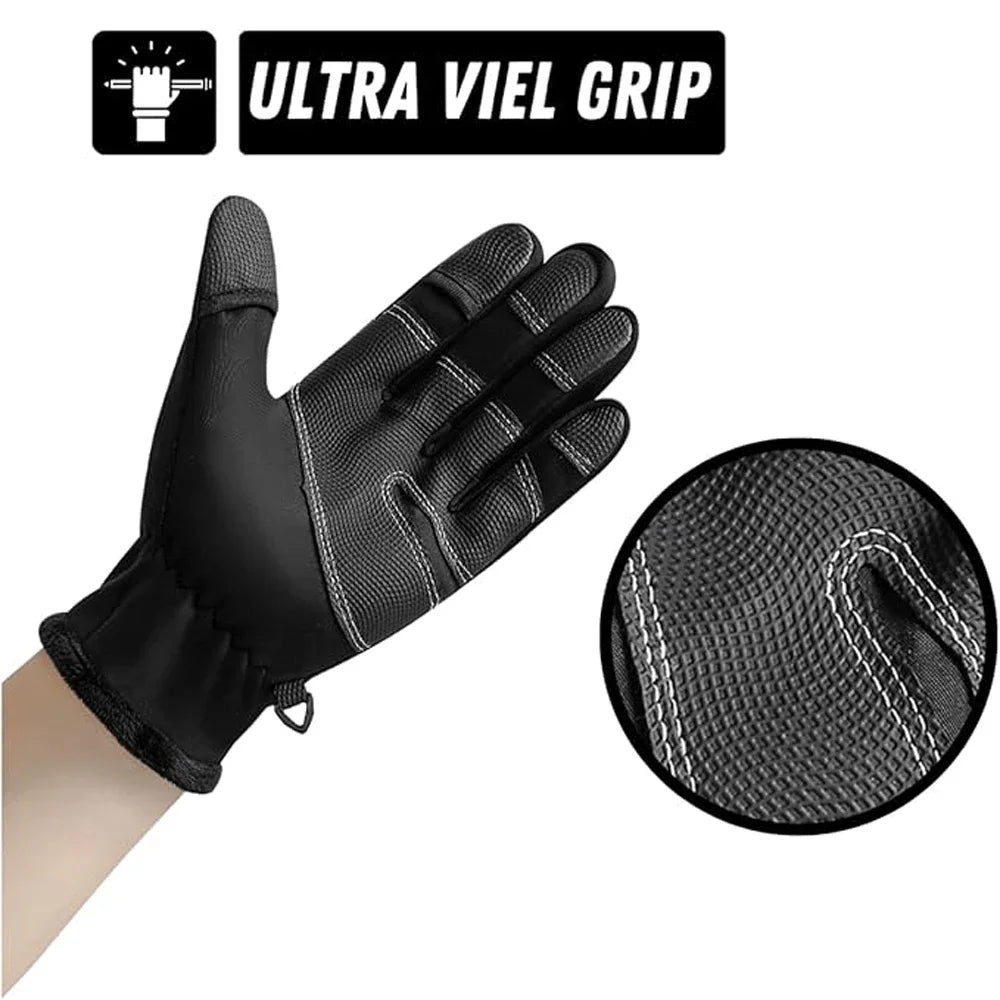 Winter Warm Touch Screen Gloves Outdoor Windproof Waterproof Cold-proof Gloves Men Driving Cycling Fishing Ski Gloves