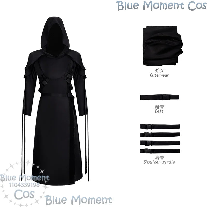 The Ghost Face Game Dead by Daylight Cosplay Disfraz mujer Black Costume Gothic Man Suit Full Set Halloween Carnival Customized